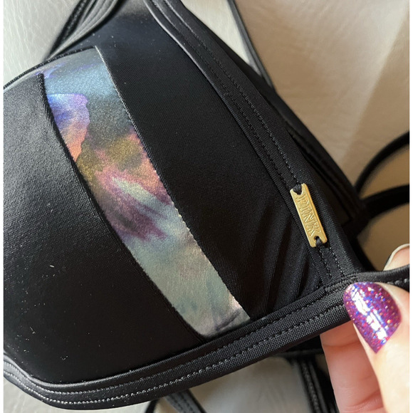 Victoria's Secret Triangle Push Up String Back Bikini Top Reflective Angles - Picture 2 of 5